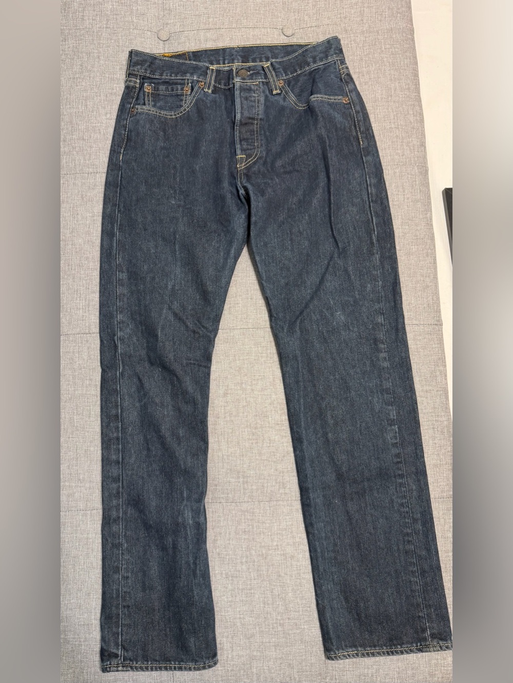 Levi's Men's 501 Original Fit Straight Leg Jeans Dark Wash Blue Button Fly